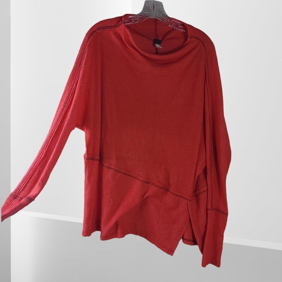We The Free People Orange Corral‎  Size Large Boho Knit Tunic Top XS - Picture 1 of 7